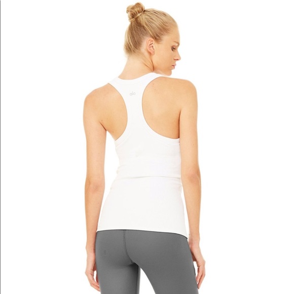 ALO Yoga Tops - ALO Yoga ribbed support Racerback tank top white S